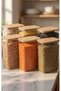 6'Li 3 Liter Premium Food Storage Container Set with Wooden Lid |   Kitchen Organizer |   Pulses, Flour, Sugar, and Dry Food Container