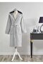 (1A - Outlet) Bright Velvet Hooded Bathrobe Size L - 2