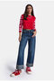 Women's Dark Blue 2W6-5 Relaxed Fit Denim Jeans with Detailed Cuffs - 4