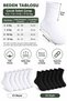Children's Cotton Socks 6-Pack 80% Cotton Daily School Socks 5-12 Years Old Black White - 4