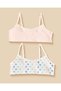 Senior Girls Pink Polka Dot Bras 2 Piece
