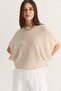 Women's Beige Lace Detailed Half Turtleneck Bat Sleeve Oversize Knitwear Blouse Tk261025 60286174 - 4