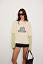 Rivossa women's stone print long sleeve beige-green t-shirt - 3