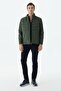 Green Comfort Fit Stand Collar Sports Coat