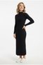 Women's Crew Neck Fititlli Long Sleeve Stylish Casual Knitwear Sweater Dress - 3