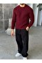 Reglan Sleeve Ribbed Knitwear Claret Red - 4