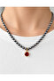 Natural Terahertz Stone Women's Necklace 4 mm Shiny Sphere Cut 40 cm Modern Design - 3
