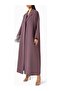 Modern Minimalist Notched Collar Abaya Reflects Elegance with Long Sleeves and Aline Silhouette - 2