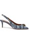 Denim Slingback Heeled Shoes Offering Classic Elegance