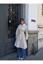Long Half-Cape Buttoned Belted Trench Coat - 4