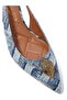 Denim Slingback Heeled Shoes Offering Classic Elegance - 4