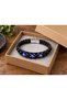 Fermiano Blue Sentinel Black Leather Men's Bracelet - Thick Chain with Three Evil Eye Beads - 3