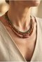 Handmade Multi-Row Glass Bead Detailed Special Design Necklace - 4