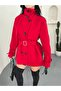 Stand-Up Collar Belted Windproof Mid-Length Trench Coat - 6