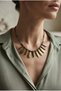 Handmade Brass Leaf Apparatus Detailed Authentic Necklace - 4
