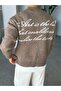 Art Life Textile Detailed Knitted Knitwear Brown - 5