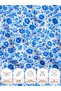 100% Cotton Satin Patchwork Fabric – 155X100 cm – Traditional Floral Pattern, in White and Blue Tones - 7