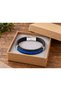 Jemvico Electric Line Black Leather Men's Bracelet - Vibrant Blue Medium Weave Detail - 2