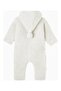 Teddy Textured Luxury Design, Baby Hooded 100% Wool Jumpsuit - 3