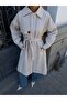 Long Half-Cape Buttoned Belted Trench Coat
