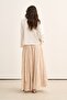 Women's Crush Voile Skirt Elastic Beige - 4