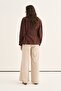 Women's Organic Cotton Drawstring Lace-Up Blouse Brown - 5