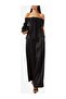 Lou Off-Shoulder Tie-Up Black Viscose Blend Top - 2