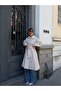 Long Half-Cape Buttoned Belted Trench Coat - 7