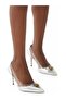 Belgravia Vinyl Eagle Detailed Heeled Shoes - Silver - 2