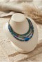 Handmade Multi-Row Glass Bead Detailed Special Design Necklace