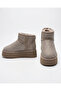 Women's Stone Embellished Thick Poly Sole Boots with Fur Inside and Suede Look - 2
