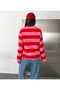 Women's Red Text Detailed Crew Neck Sweatshirt - 3