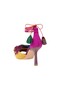 Pom Pom 70 Ankle Tie Sandals, Elegant Lace-Up Heeled Shoes with Suede Detail - 3
