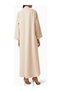 Modern Minimalist Notched Collar Abaya Reflects Elegance with Long Sleeves and Aline Silhouette - 3