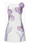 Iris Flower Pattern Strapless Mini Evening Dress Women's Dress - 2