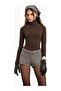 Tailored Mid Rise Wool Blend Mini Women's Shorts - 7
