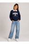Girls Collared "Cambridge" Text Print Pullover - 5
