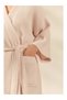 Organic Cotton Waffle Patterned Long Women's Bathrobe - 4