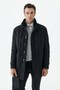 Black Comfort Fit Berber Collar Zippered Coat - 5