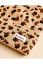Women Beige Leopard Print Knit Beanie - 2