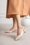 Zrct3 - Short Nut Heeled Pointed Toe Women's Shoes 4 cm Patent Leather Beige - 5