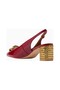 Chelsea Block Slingback Heel, Red Patent Leather and Crystal Detailed Luxury Heels - 2