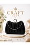 Black Satin Evening Dress Bag Silver Handle Handbag - 4