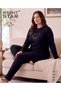 Roma Cotton Knitted Interlock Heart Printed Black Plus Size Pajama Set - 2