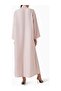 Modern Minimalist Notched Collar Abaya Reflects Elegance with Long Sleeves and Aline Silhouette - 3