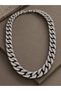 Brass Zircon Stone Cuba Gourmet Model Silver Color Men's Necklace