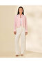 Women Pink Striped Button Blouse - 2