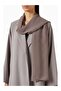 Modern Minimalist Notched Collar Abaya Reflects Elegance with Long Sleeves and Aline Silhouette - 4