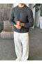 Reglan Sleeve Ribbed Knitwear Gray - 3