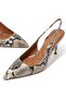 High Heeled Brown Slingback Snakeskin Shoes - 5